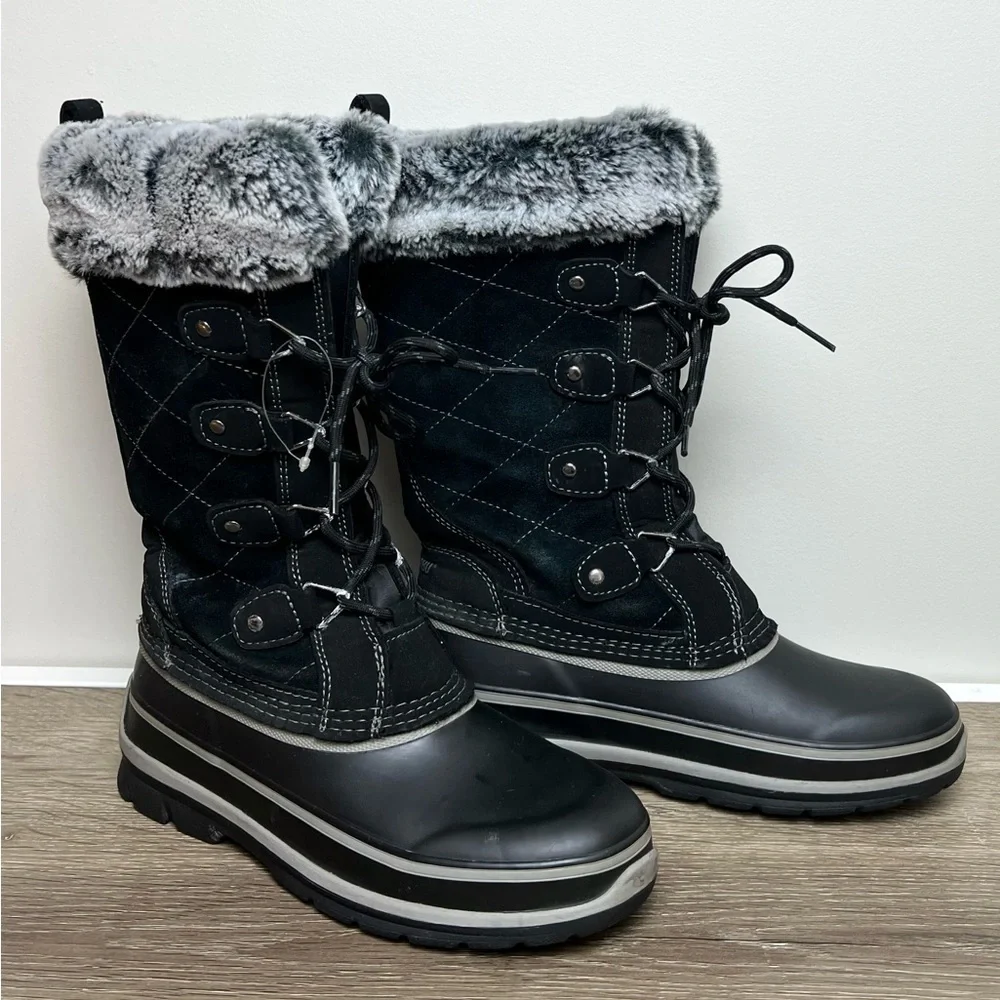 Khombu Womens Ellie Lace Up Winter Boots Sz 7